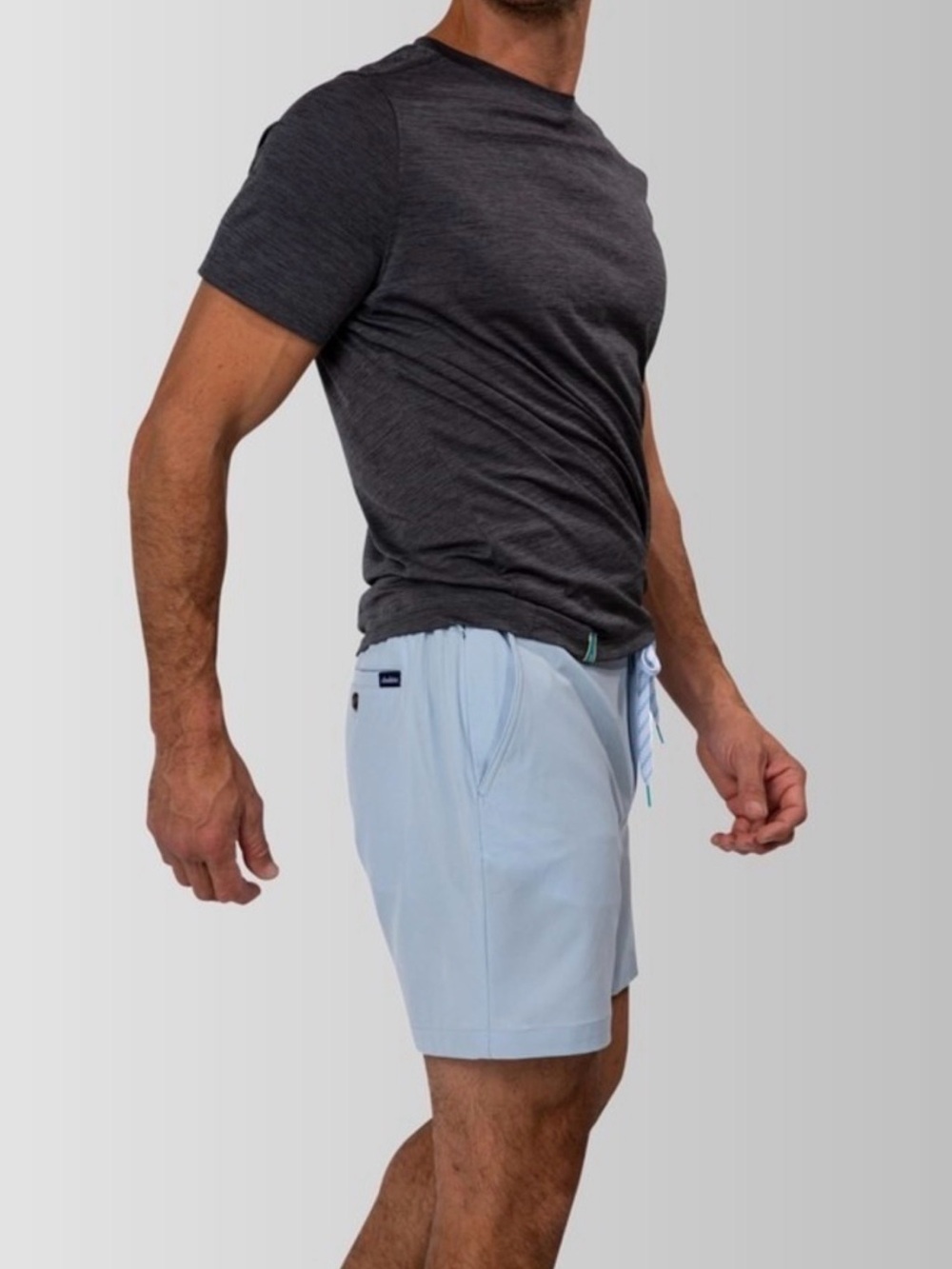 chubbies Everywear Regular Fit Casual Shorts Large Zip Up Light Blue 6” Inseam